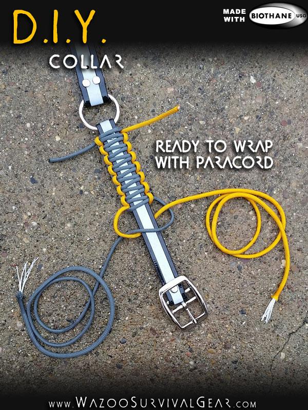 Demonstration of wrapping paracord on a biothane dog collar by Wazoo