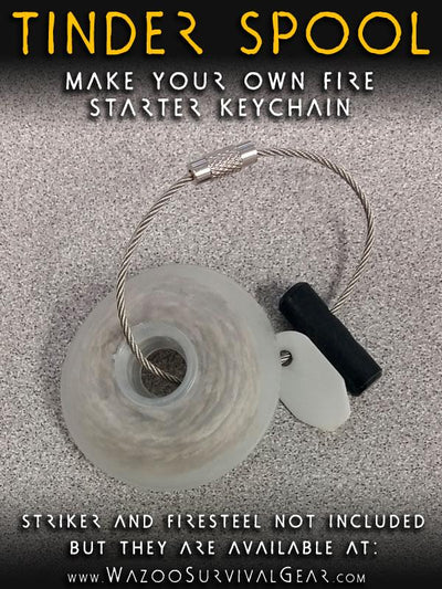 Hole in the spool allows it to be used as a keychain as well