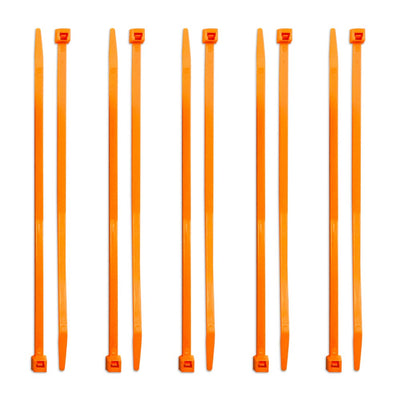 Neon orange zip ties 10 pack from Wazoo