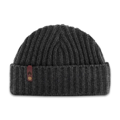 Wool Cache Beanie with Hidden Pocket (Charcoal)
