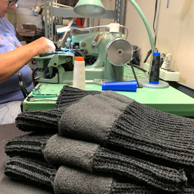 Wazoo Cache Beanies in production process