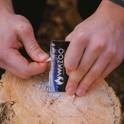 Scraping Firecard makes flammable shavings