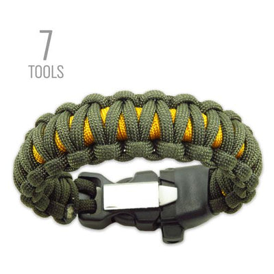 Lumberjack Wire Saw paracord bracelet with fire starter buckle