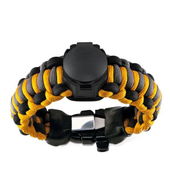 Adventure paracord survival bracelet with compass lid closed
