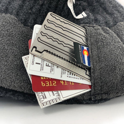 Wool Cache Beanie - Hidden Pocket with Items