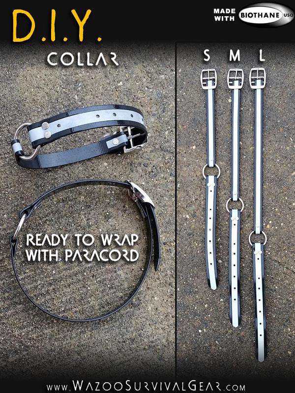 DIY Reflective Biothane dog collar to be wrapped with paracord 