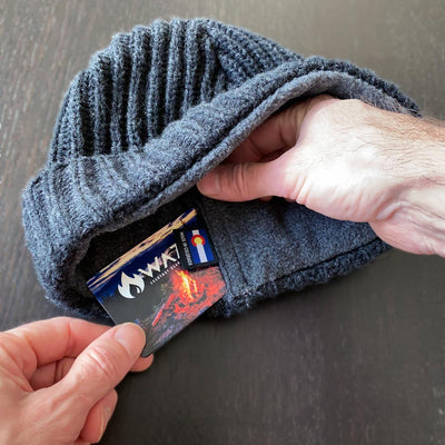 Firecard can be stored in Cache Beanie pocket