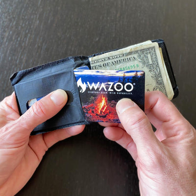 Firecard credit card sized tinder fits in a wallet