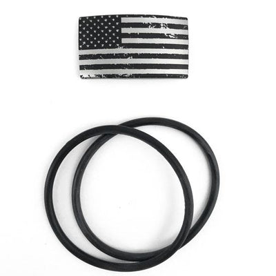 American flag tag engraved stainless steel to fit on paracord bracelet, hat, or watch