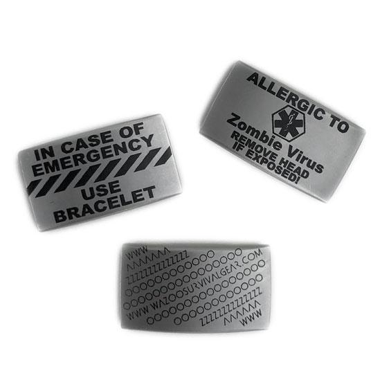 Custom engraved stainless steel tags to fit paracord bracelets