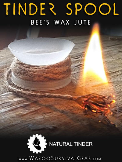 Beeswaxed Jute tinder spool
