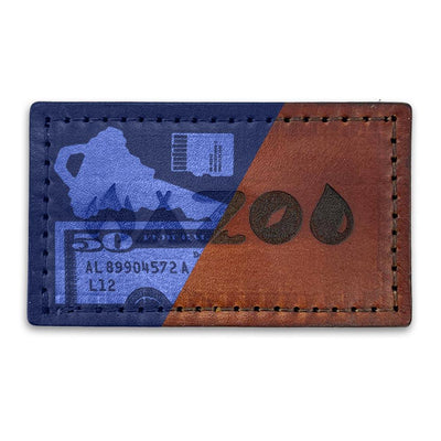 Leather morale patch with velcro backing and hidden compartment