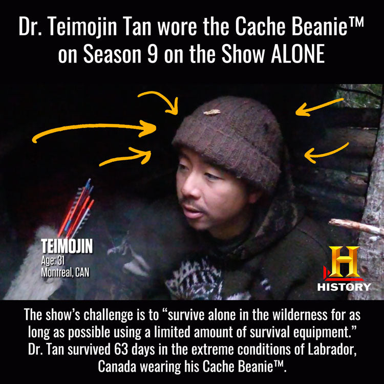 Cache Beanie with Hidden Pocket on Alone Show