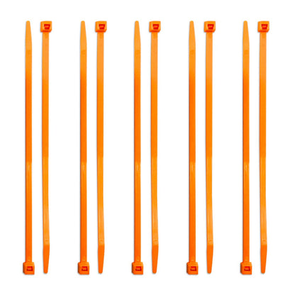 Neon orange zip ties 10 pack from Wazoo